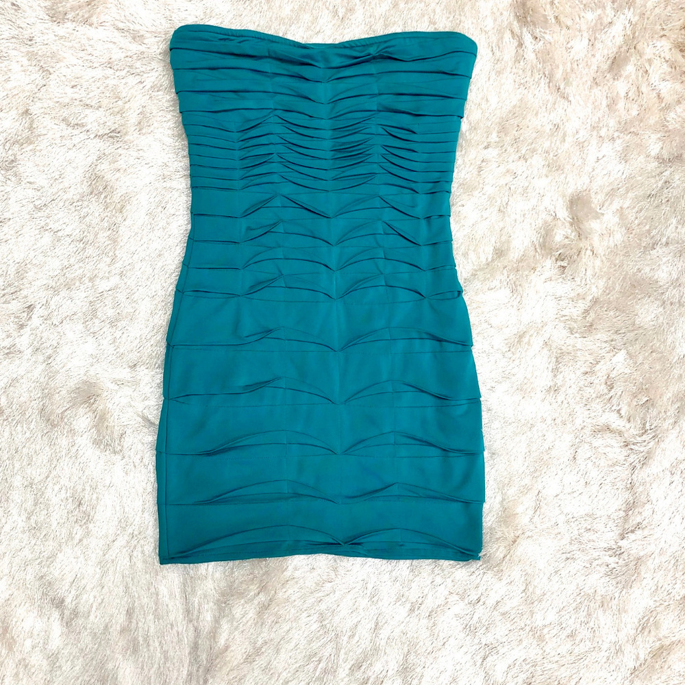 Show Girlz Teal Strapless Dress